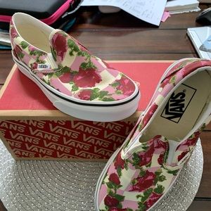 Vans floral slip on sneakers